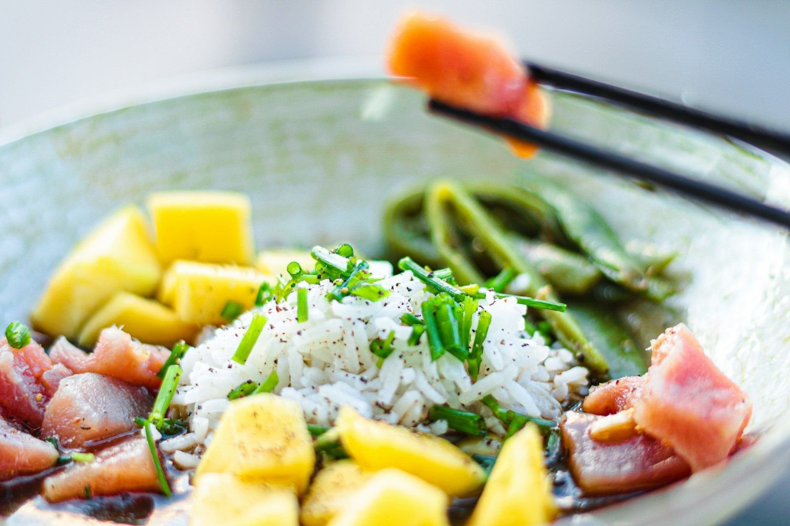 Colorful poke bowl